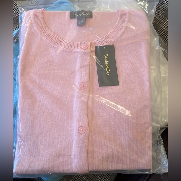 Style & Co Women’s PALE PINK Cardigan Crewneck NEW with Tags in Size Large - Picture 14 of 14